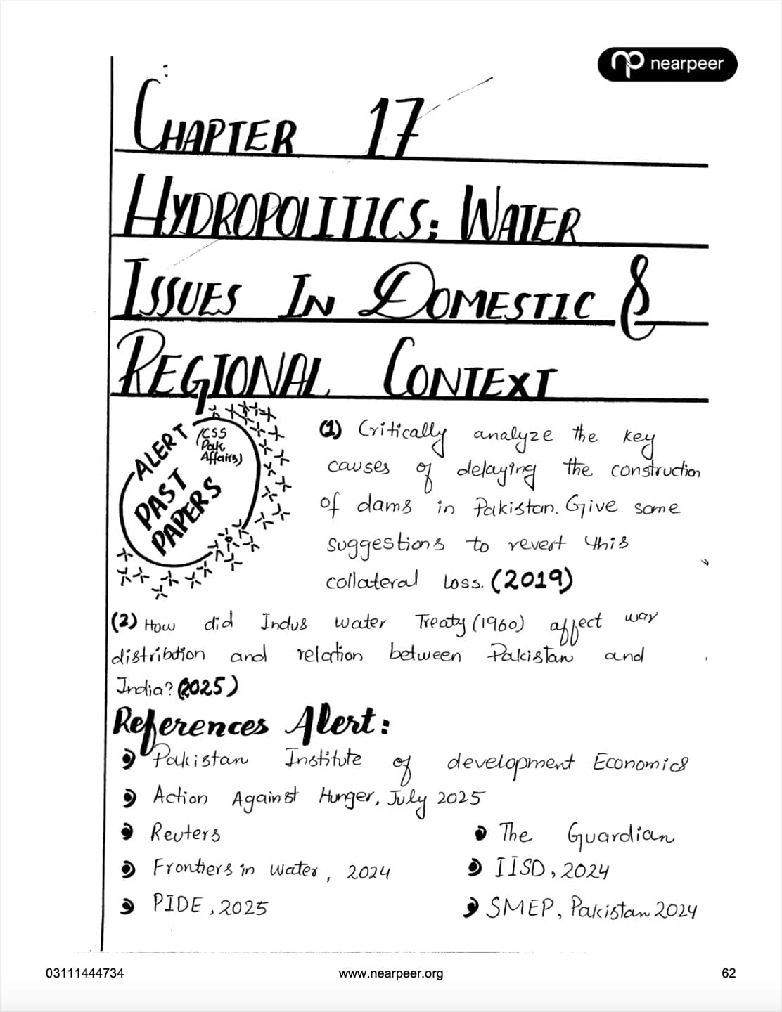 CSS PMS Pakistan Affairs Premium Handwritten Notes by Awaid Irshad Bhatti Volume 2 - Nearpeer