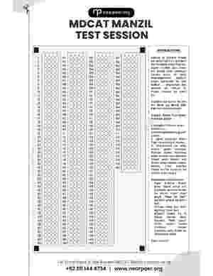 MDCAT Manzil Test Session Book