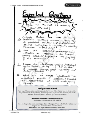 CSS Current Affairs Premium Handwritten Notes by Zohaib Ahmad Anjum