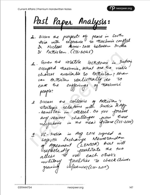 CSS Current Affairs Premium Handwritten Notes by Zohaib Ahmad Anjum