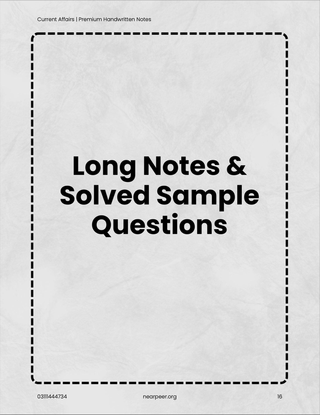 CSS Current Affairs Premium Handwritten Notes by Zohaib Ahmad Anjum