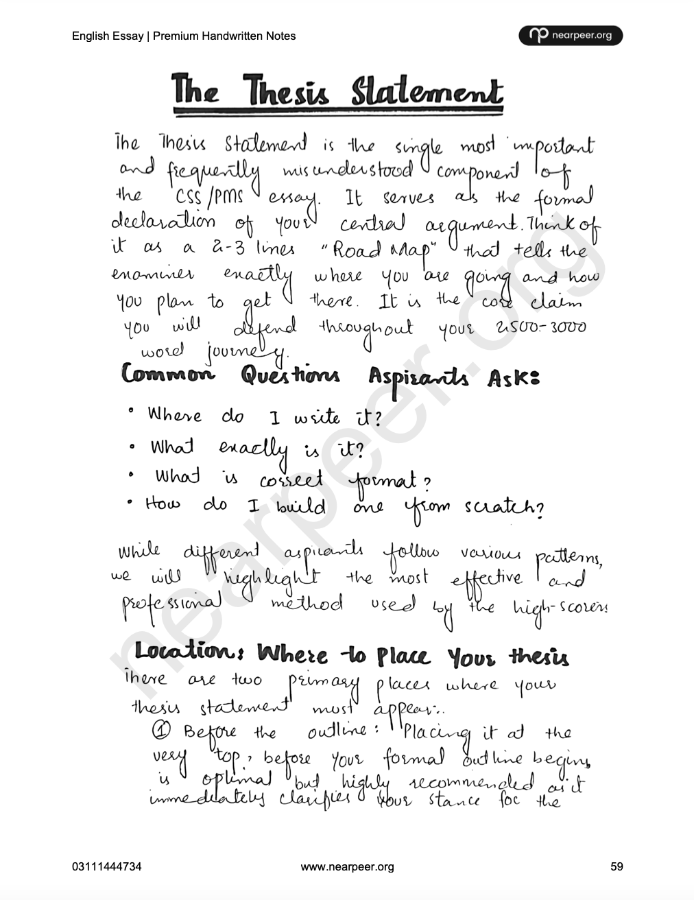 CSS PMS English Essay Premium Handwritten notes by Abrar Ahmad Butt