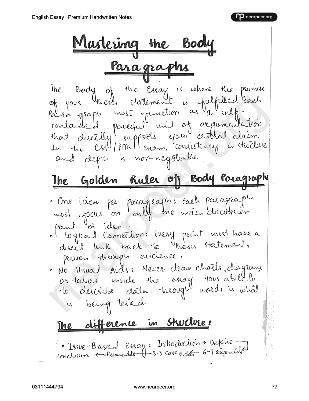 CSS PMS English Essay Premium Handwritten notes by Abrar Ahmad Butt