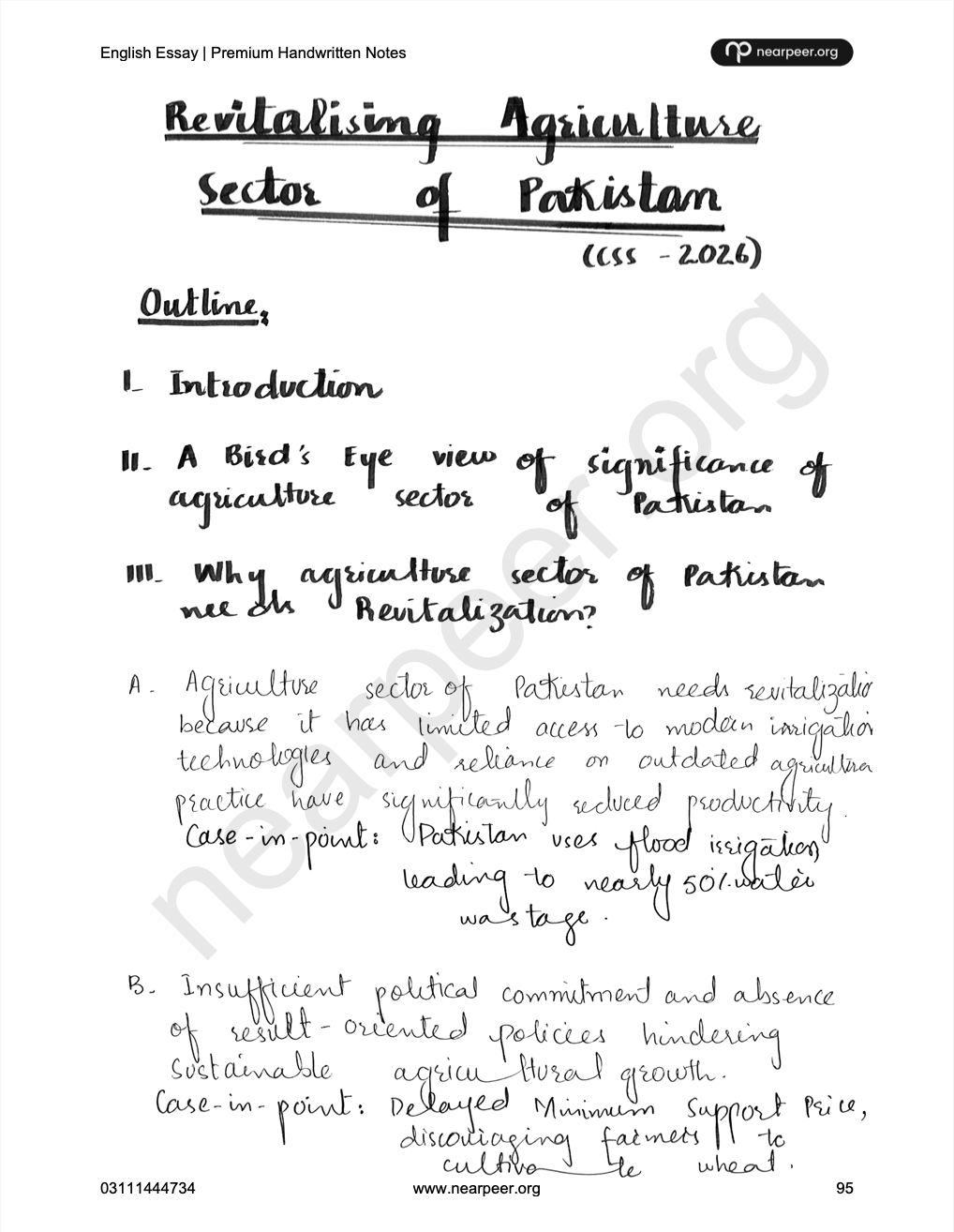 CSS PMS English Essay Premium Handwritten notes by Abrar Ahmad Butt