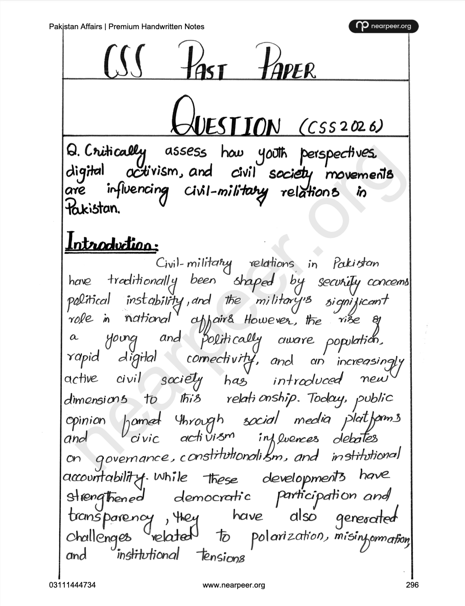 CSS PMS Pakistan Affairs Premium Handwritten notes by Awaid Irshad Bhatti Volume 1 - Nearpeer