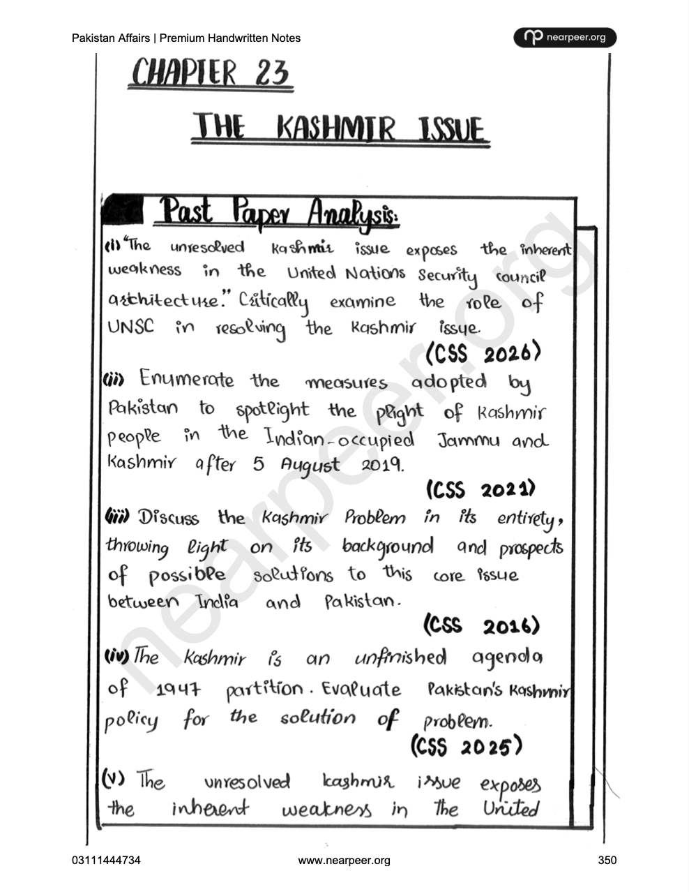 CSS PMS Pakistan Affairs Premium Handwritten Notes (Vol 1 & Vol 2) by Awaid Irshad Bhatti – Nearpeer