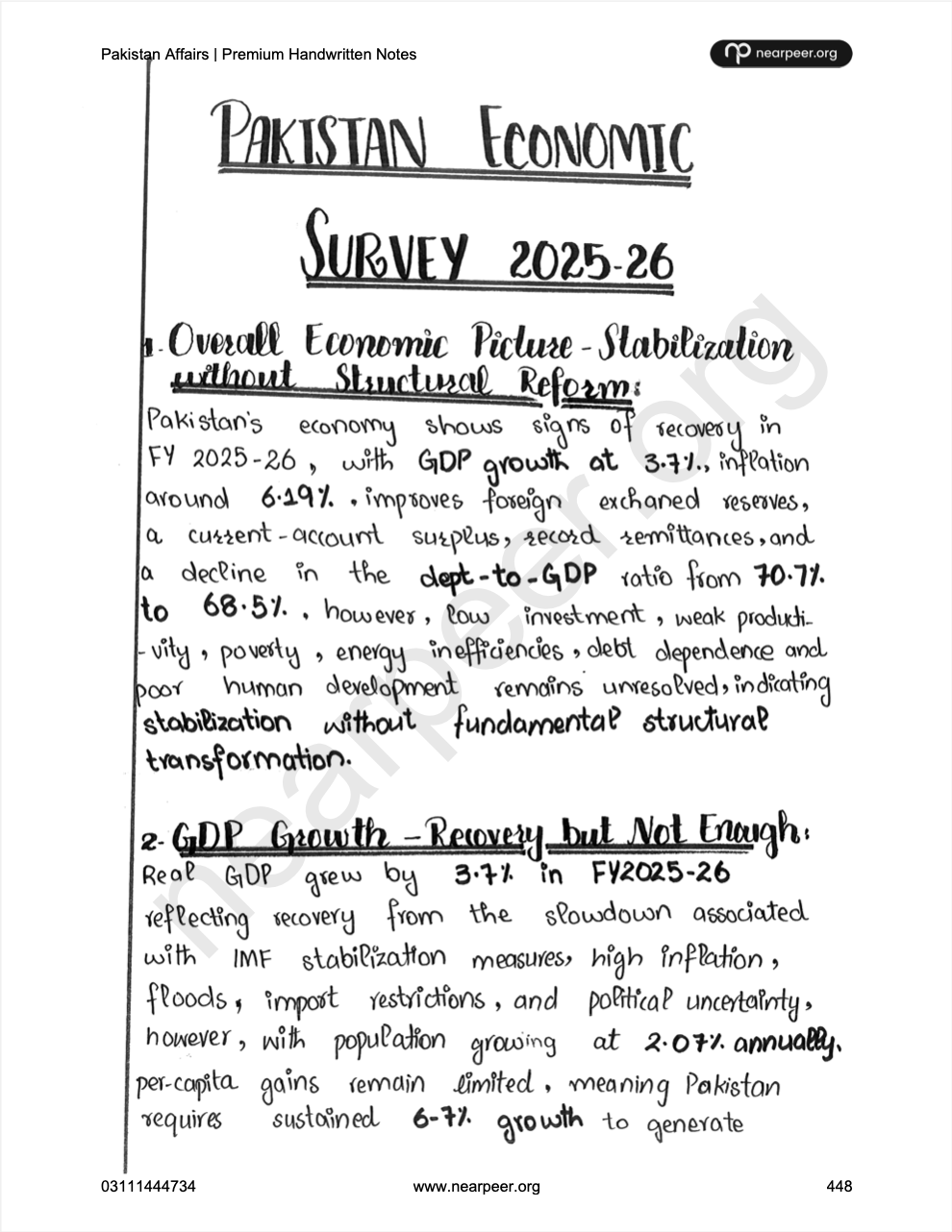 CSS PMS Pakistan Affairs Premium Handwritten Notes (Vol 1 & Vol 2) by Awaid Irshad Bhatti – Nearpeer