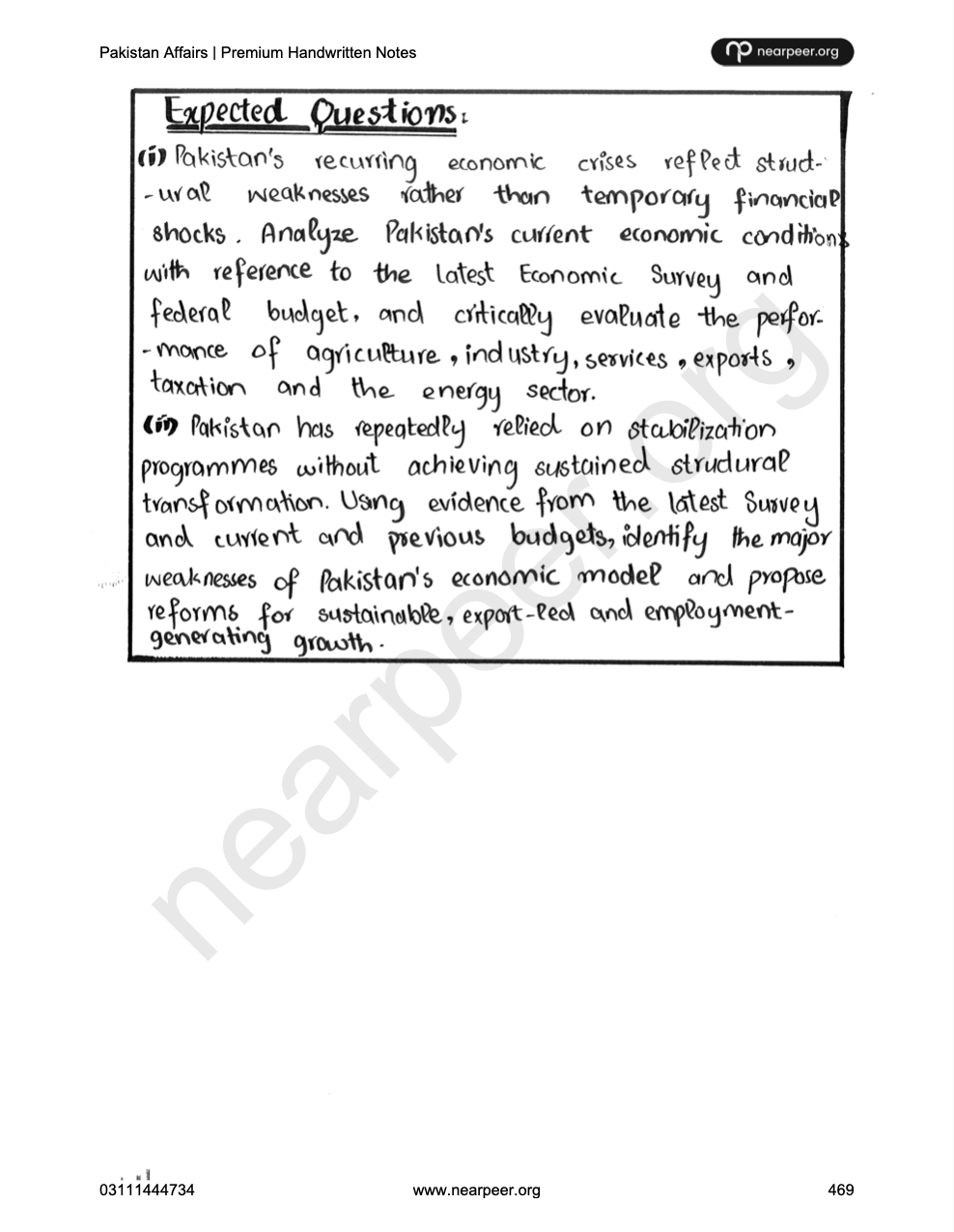CSS PMS Pakistan Affairs Premium Handwritten Notes (Vol 1 & Vol 2) by Awaid Irshad Bhatti – Nearpeer