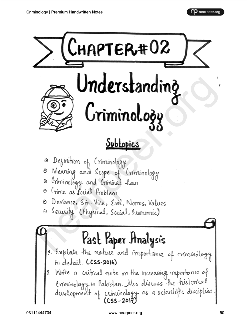CSS Criminology Premium Handwritten Notes by Hassnain Arshad